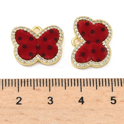 Brass Micro Pave Cubic Zirconia Pendants KK-C158-03D-G-1