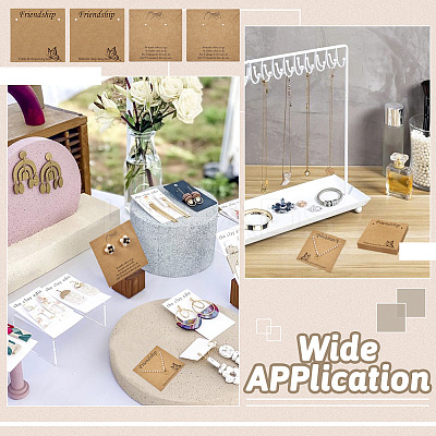 100Pcs 2 Styles Friendship Theme Kraft Paper Jewelry Display Cards CDIS-TA0001-24-1