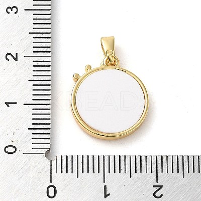 Brass Micro Pave Clear Cubic Zirconia with Acrylic Pendants KK-G483-12G-1
