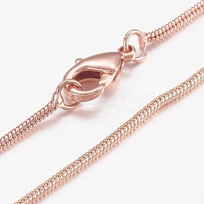 Brass Round Snake Chain Necklaces LS-MAK-L009-08RG-1