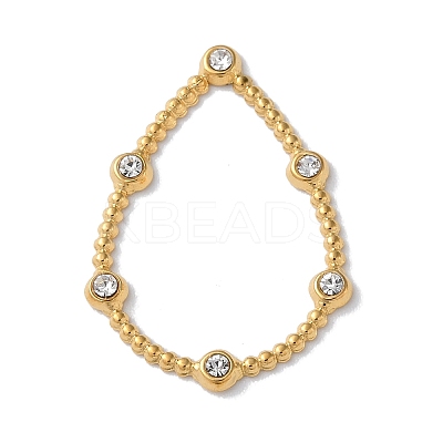 Golden 304 Stainless Steel Rhinestonet Pendants STAS-Q312-02C-G-1
