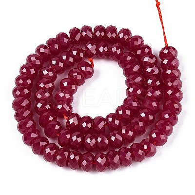 Lab Grown Red Corundum Beads Strands G-G106-A45-07-1
