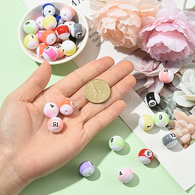 30Pcs Opaque Acrylic Beads OACR-YW0003-63-1