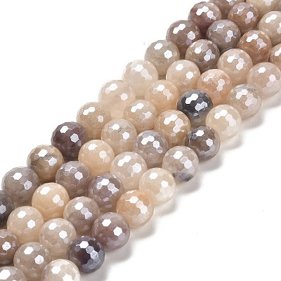 Electroplated Natural Violet Strawberry Quartz Round Beads Strands G-L598-A06-01-1