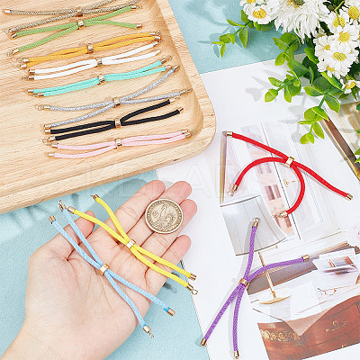 12Pcs 12 Colors Polyester Cord Bracelet Making MAK-GO0001-01-1