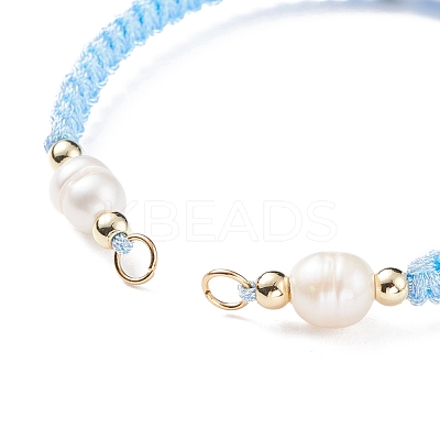 Half Finished Polyester Braided Pearl Bracelet AJEW-JB01128-03-1