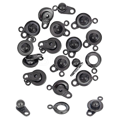 15 Sets 201 Stainless Steel Snap Clasps STAS-UN0045-78-1