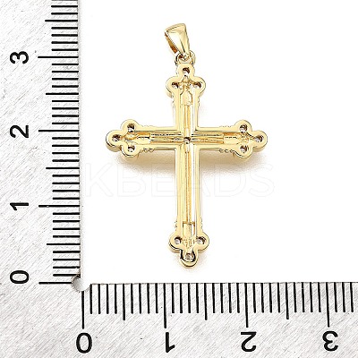 Brass Micro Pave Clear Cubic Zirconia Pendants KK-V011-63G-1