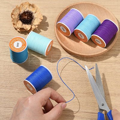 6 Rolls 6 Colors Round Waxed Polyester Cord YC-YW0001-07A-1