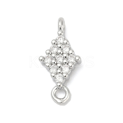 Brass Micro Pave Clear Cubic Zirconia Connector Charms LS-KK-Z094-08P-03-1
