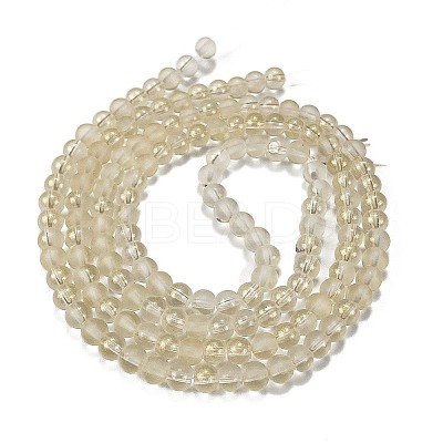 Frosted Transparent Glass Bead Strands GLAA-P065-6mm-01-1