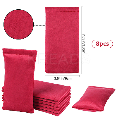 8Pcs Rectangle Velvet with Steel Glasses Case ABAG-BBC0001-15B-1