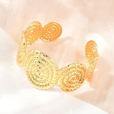 Brass Cuff Bangles for Women BJEW-P397-02G-1