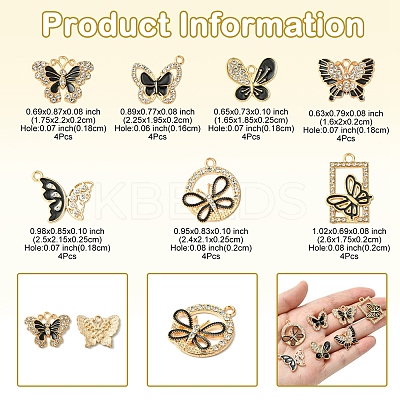28Pcs 7 Styles Alloy Enamel Pendants FIND-FS0003-21-1