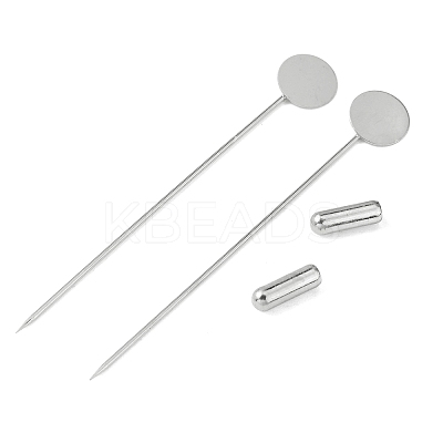 Brass Lapel Pin Base Settings KK-WH0045-025B-P-1