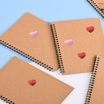 2 Rolls Valentine's Day Heart Paper Stickers DIY-LP0003-77-1