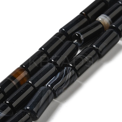 Natural Black Agate Beads Strands G-H295-E01-01-1