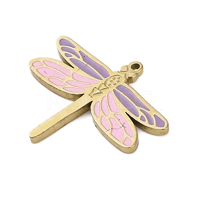 304 Stainless Steel Enamel Charms STAS-L022-488C-G-1