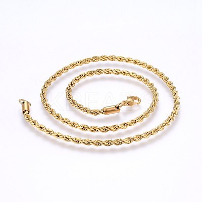 304 Stainless Steel Rope Chain Necklaces X-NJEW-F226-03G-01-1