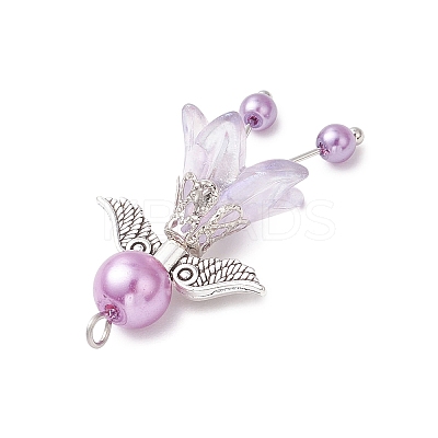 7Pcs 7 Colors Glass Pearl Pendants PALLOY-JF04120-1