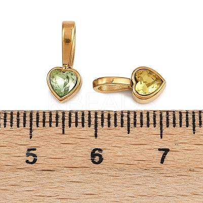 12Pcs 304 Stainless Steel with Cubic Zirconia Charms STAS-G359-02G-1