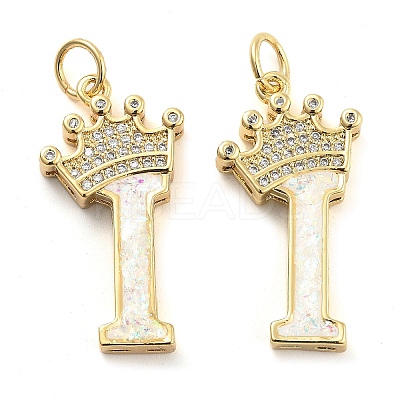 Brass Micro Pave Clear Cubic Zirconia Pendants KK-G498-01I-02-1