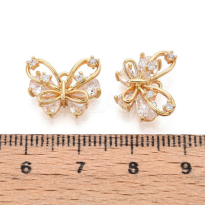 Brass Micro Pave Cubic Zirconia Charms KK-N263-76A-G-1