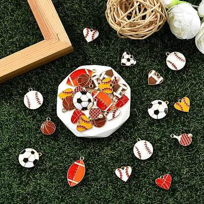 40Pcs 10 Styles Alloy Enamel Pendants ENAM-YW0005-46-1