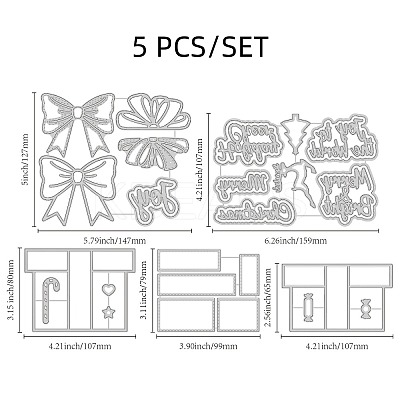 Christmas Theme Carbon Steel Cutting Dies Stencils DIY-WH0309-1215-1