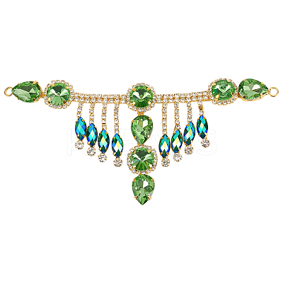 1Pc Flower Brass Rhinestone Ornament Accessories OHAR-FG0001-03-1
