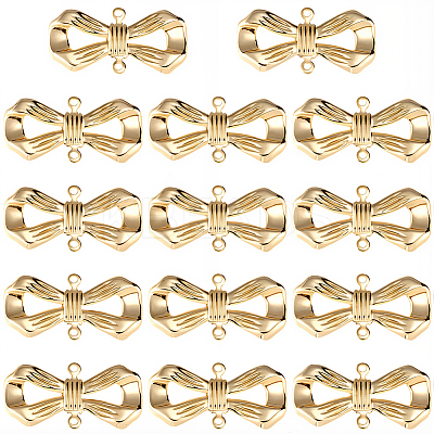 14Pcs Brass Bowknot Connector Charms KK-BBC0021-74-1