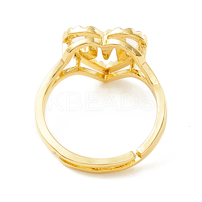 Real 18K Gold Plated Brass Alphabet Adjustable Rings RJEW-M139-18M-1