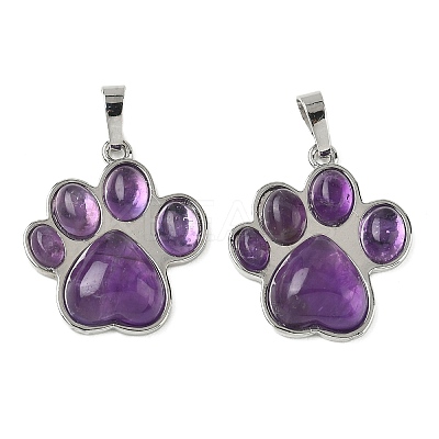 Natural Amethyst Pendants G-B194-02P-06-1