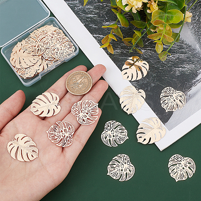 40Pcs 2 Style Brass Pendants KK-DC0001-15-1