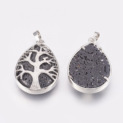 Natural Lava Rock Pendant G-K286-01P-1