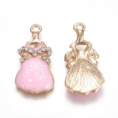 Light Gold Plated Alloy Enamel Pendants PALLOY-TAC0011-05-1