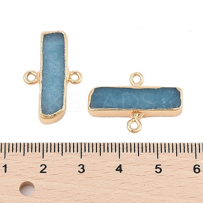 Dyed Natural White Jade Connector Charms G-N344-05A-1