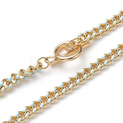 Brass Curb Chain Necklaces NJEW-JN03097-1