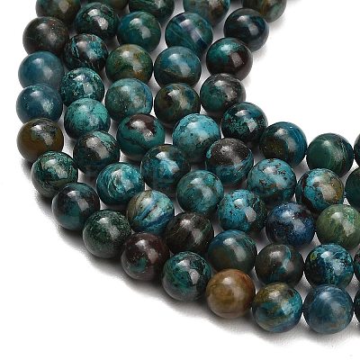 Natural Chrysocolla Beads Strands G-G475-A03-8mm-1