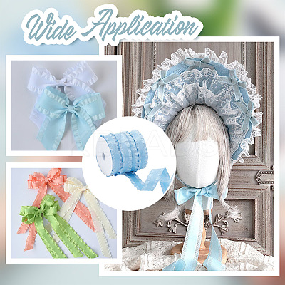 24.5~25 Yards Polyester Ruffled Ribbon SRIB-AR0001-11B-1