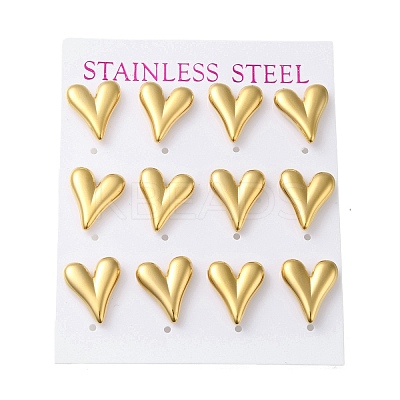 PVD Vacuum Plating 304 Stainless Steel Stud Earring EJEW-C099-04G-1