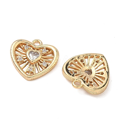 Brass Pave Clear Cubic Zirconia Pendants KK-A286-02G-1