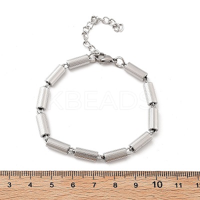 304 Stainless Steel Column Link Chain Bracelets for Women BJEW-F488-50P-1