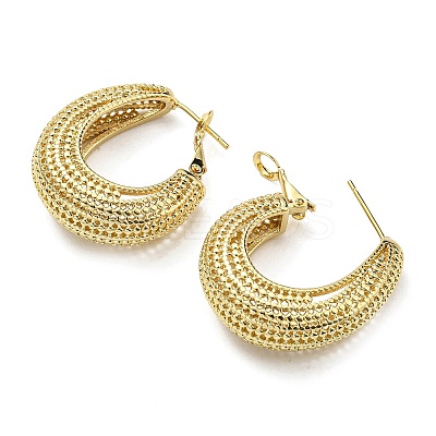 Rack Plating Brass Hollow Teardrop Hoop Earrings EJEW-D063-02G-1