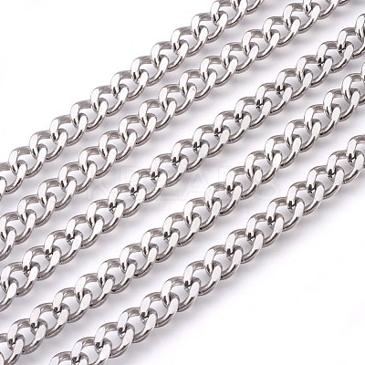 Tarnish Resistant 201 Stainless Steel Curb Chains CHS-L017-22C-1