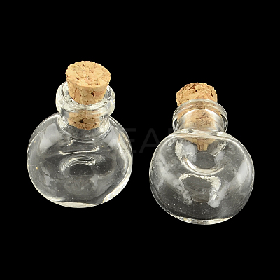 Flat Round Glass Bottle for Bead Containers AJEW-R045-06-1