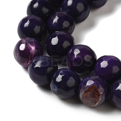Dyed & Heated Natural Banded Agate Beads Strands G-P539-F01-01-1