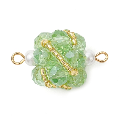 Glass Beaded Round Sphere Links PALLOY-MZ00874-02-1