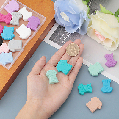 24Pcs 24 Style Food Grade Eco-Friendly Silicone Beads SIL-CA0002-61-1