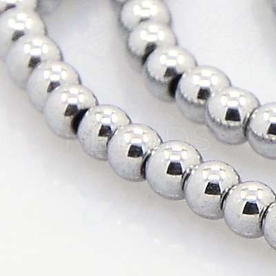 Round Non-magnetic Synthetic Hematite Beads Strands G-P061-65-1